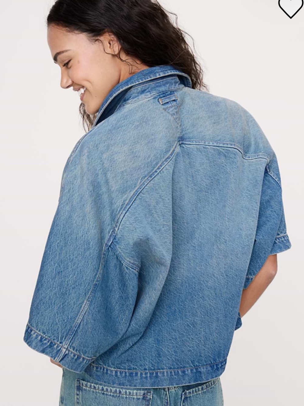 banana republic boxy crop denim shirt - Picture 2 of 4